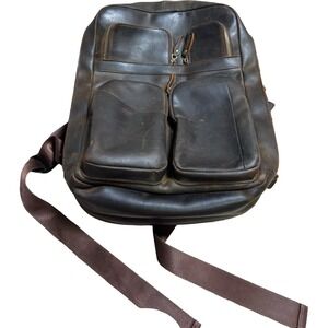Tiding Leather Backpack Mens OS Brown Good Distressed Vintage Laptop Bag